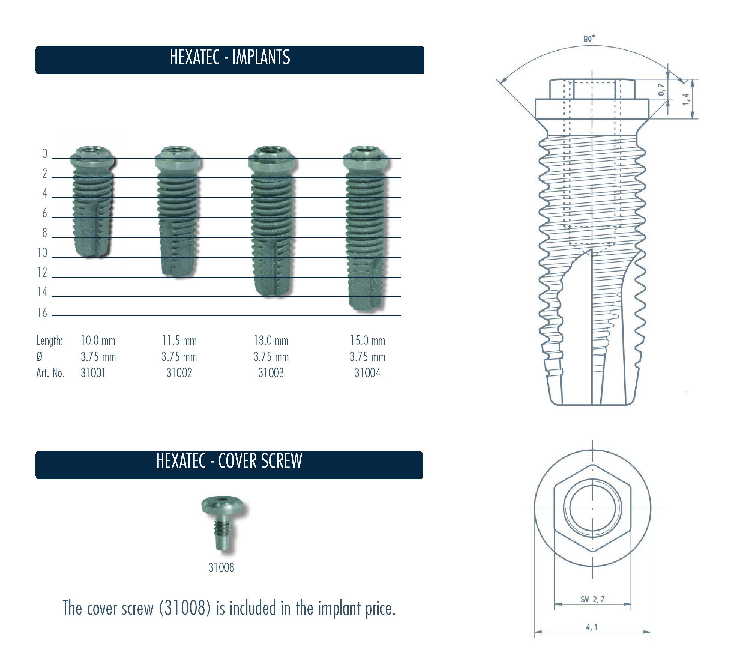 Dental Ratio Systems (DRS) Hexatec Dental Implant | SpotImplant